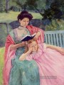Auguste zu ihrer Tochter lesen Mütter Kinder Mary Cassatt